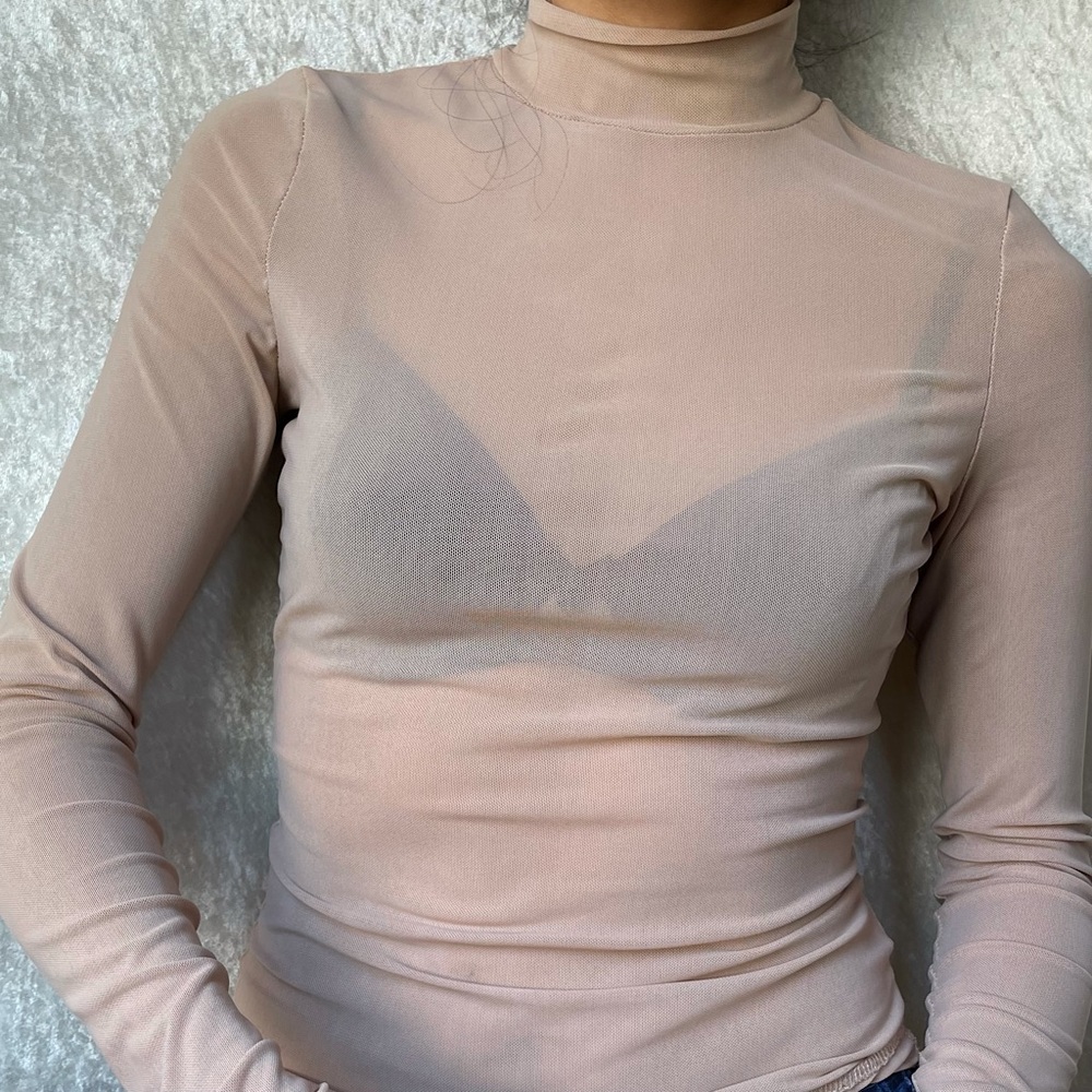 Love Culture O.B Nude Mesh Long sleeve Bodysuit